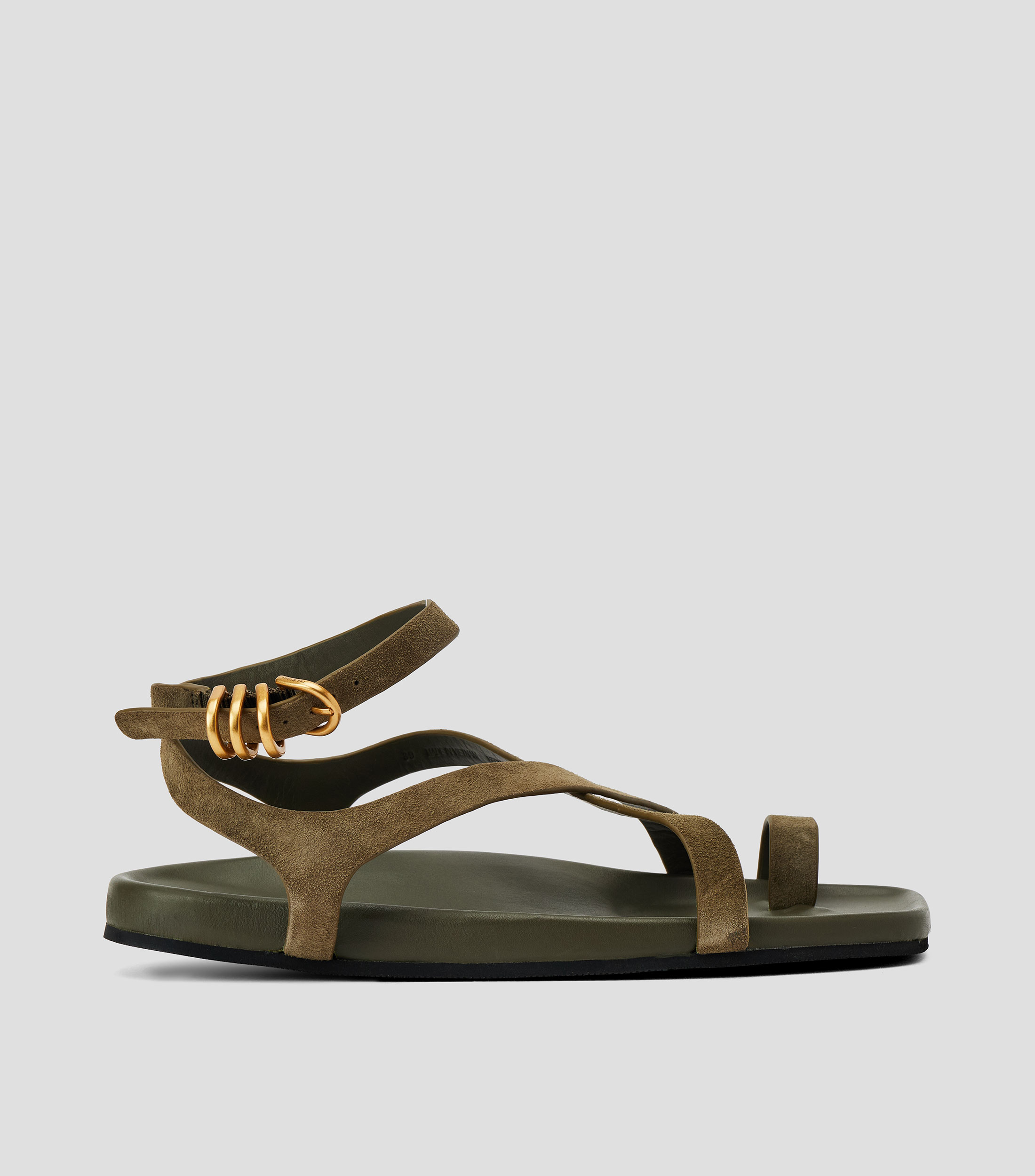 Sandalias planas en piel Mujer